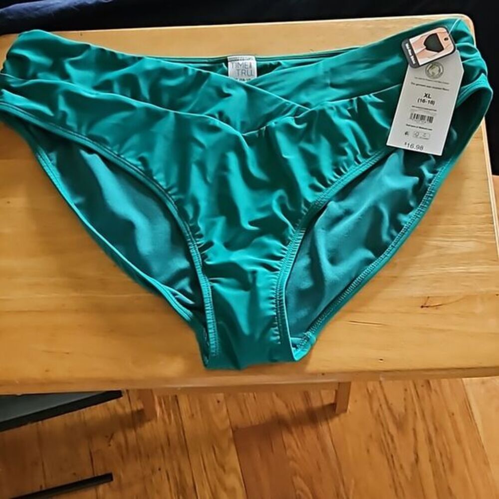 NOBO‎ Emerald Green Ocean Bikini Bottom Mid Rise 16/19 NWT
